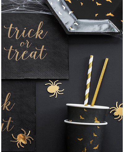 Pajitas de papel doradas para fiestas