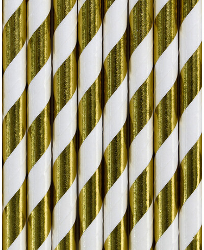 Cannucce di carta a righe color oro