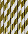 Pajitas de papel con rayas color oro