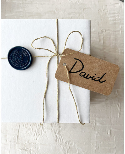 Étiquette rectangulaire en papier kraft