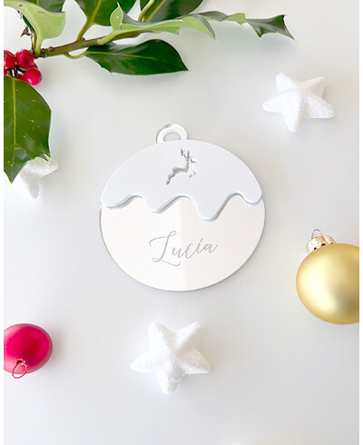 Reindeer Christmas ball with personalized name