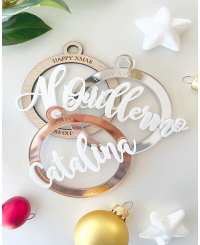 Personalized elegant Christmas balls with name