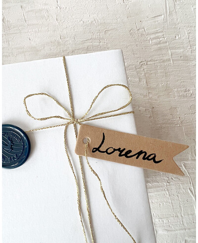 Dünnes Namensetikett aus Kraft