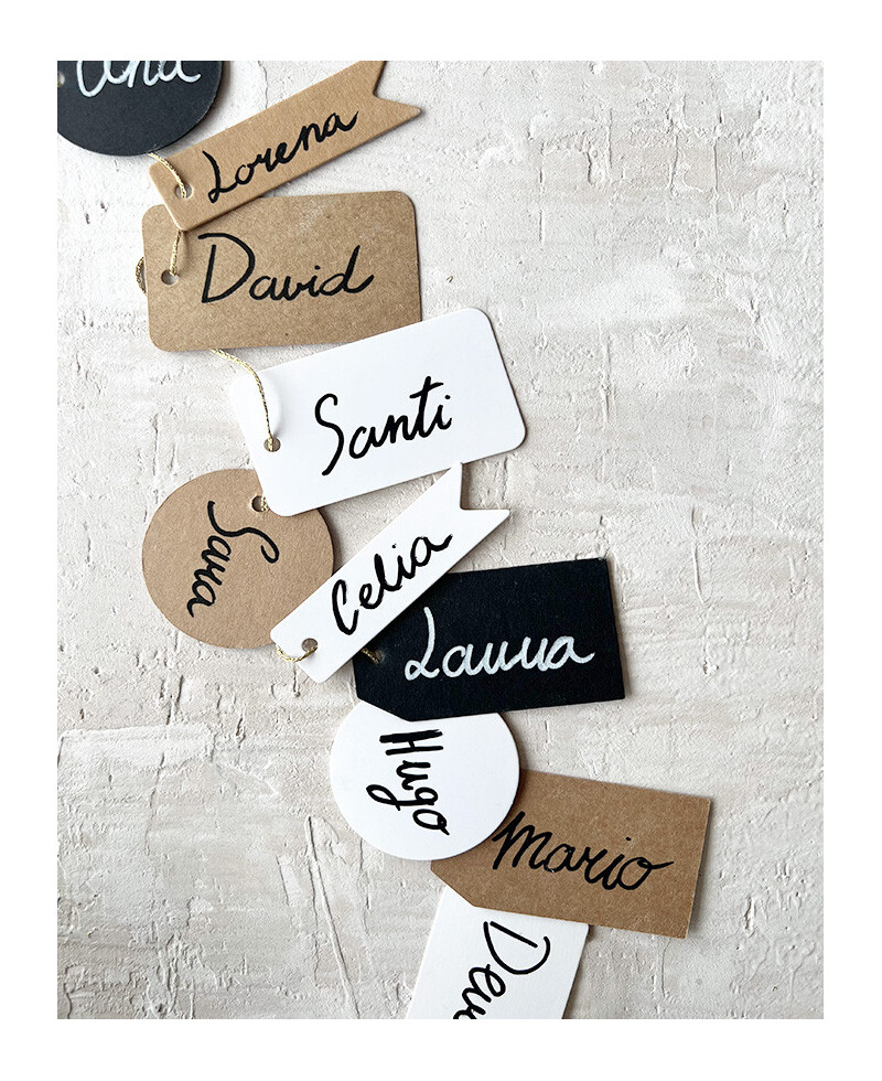 Papieretiketten zur Angabe von Namen