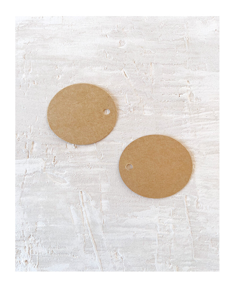 Étiquettes kraft circulaires pour écrire le nom