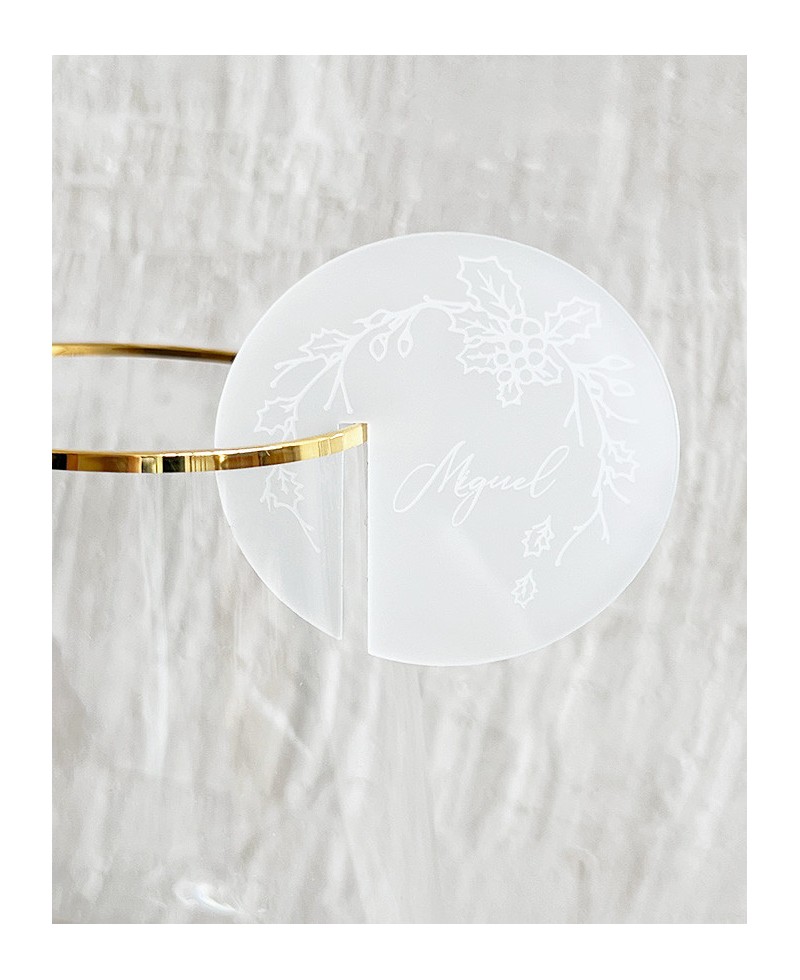 Supporto da tavolo in vetro con nomi personalizzati