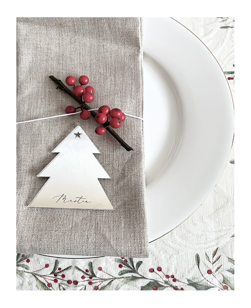 Puesto de mesa personalizado árbol de navidad