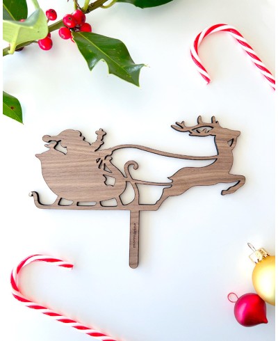 Cake topper per slitta di Babbo Natale
