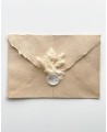 Handmade envelope decorated with champagne-toned bouquet