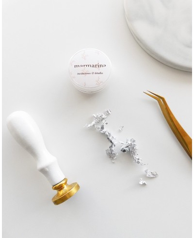 Silver flakes for decorating stamps