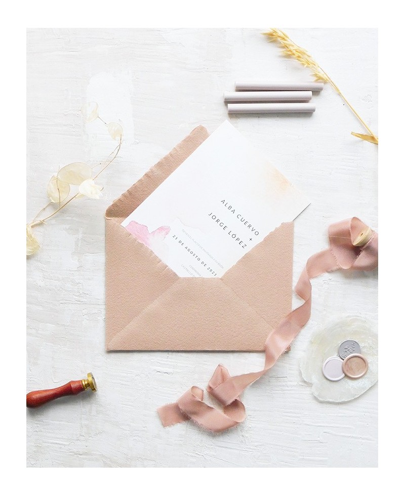 Wedding stationery with handmade envelopes