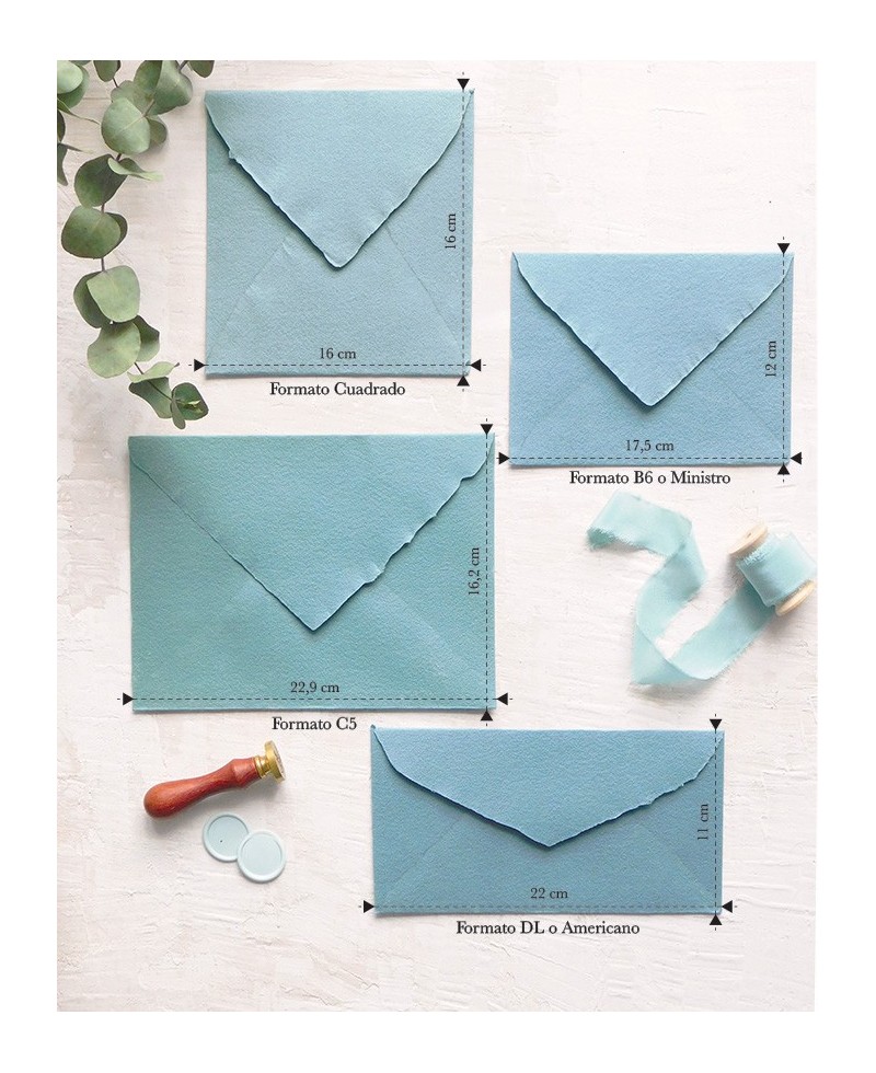 Tailles d’enveloppes faites à la main