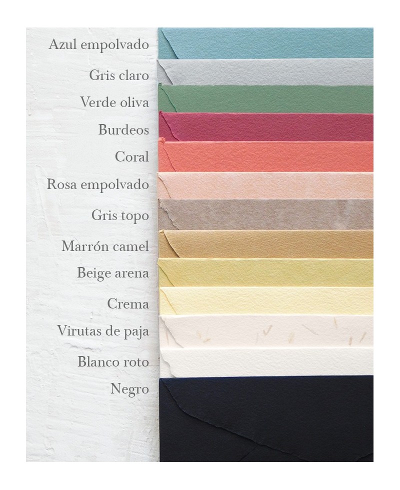 Color chart handmade envelopes