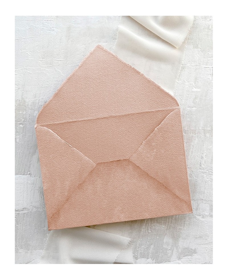 Enveloppe artisanale rose poudrée