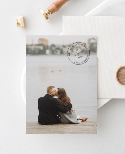 convite de casamento de cartão postal urbano