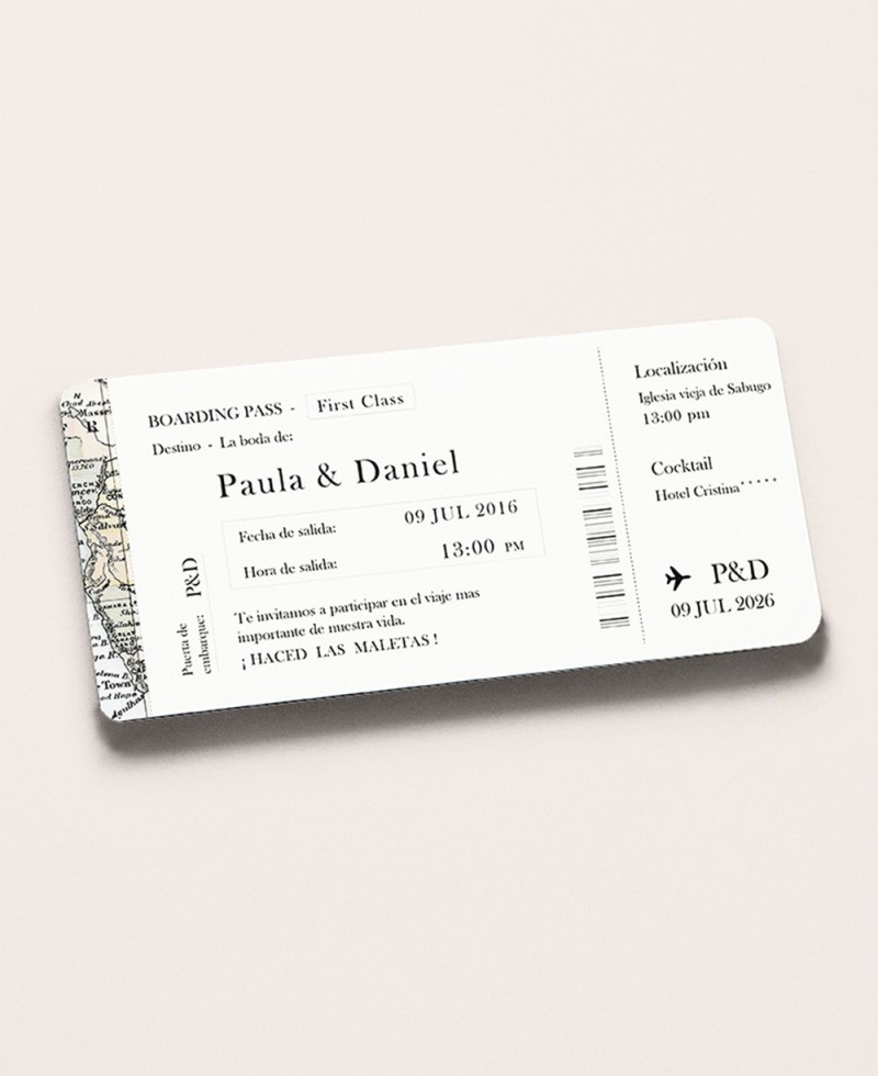 Bodas invitación viaje