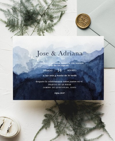 Invitación marinera elegante boda