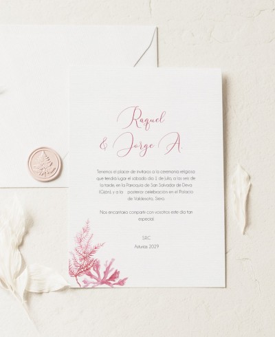 Convite do casamento do recife de coral