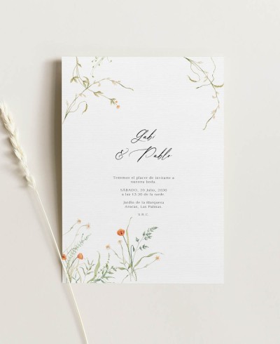Invitación boda verano Agosto