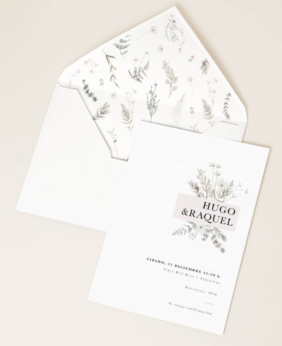 Invitaciones para bodas flores invernales