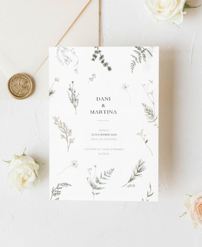 Invitación boda invierno Enero