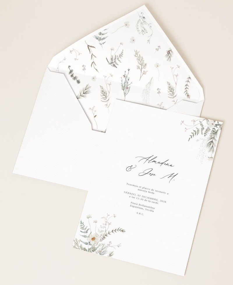 Convites para casamentos de flores de inverno