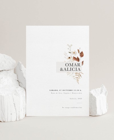 Invitación boda otoño septiembre