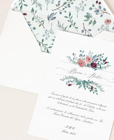 Papelería floral para bodas elegantes
