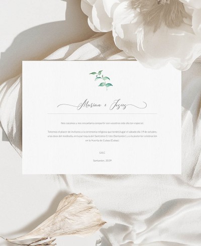 Invitación boda hiedra y brezo