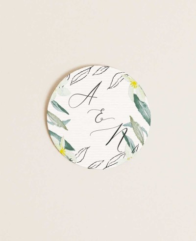 Round sticker for weddings