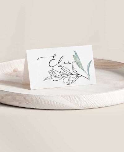 Espaços reservados elegantes para casamento com flor de oliveira e laranjeira