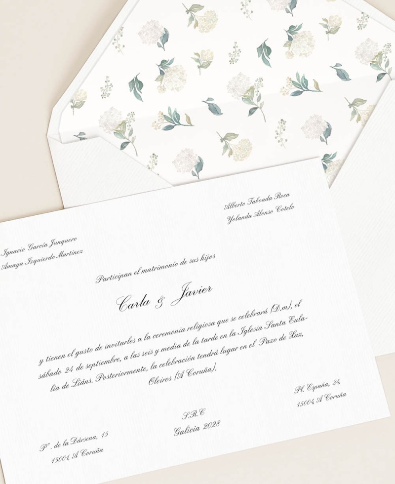 Papelería para bodas tradicional y clásica