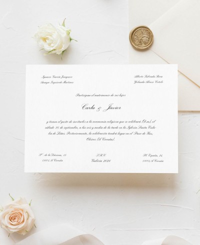 Invito classico con biglietto orizzontale