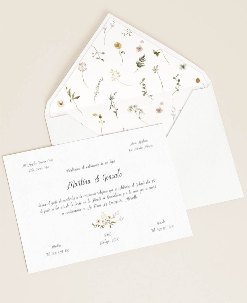 Classic and elegant floral wedding invitations