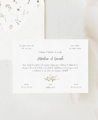 Invitación de boda primavera clásica