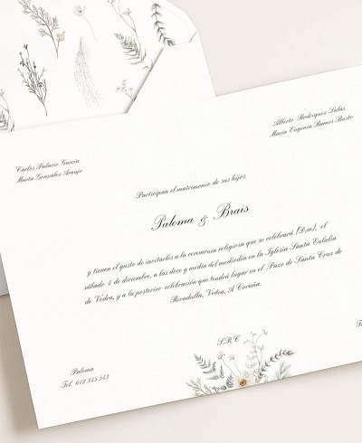 Papelería para bodas floral tradicional y elegante