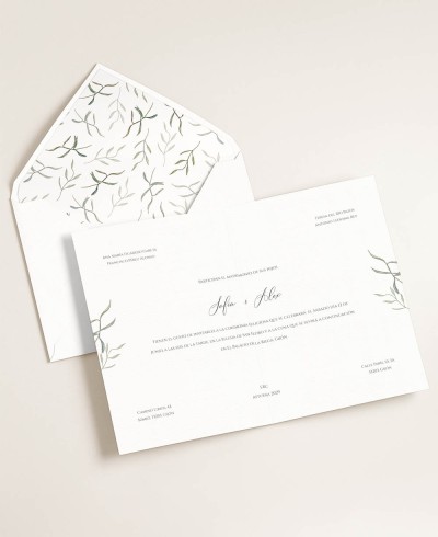 Elegante Natur Oliven Hochzeitseinladungen