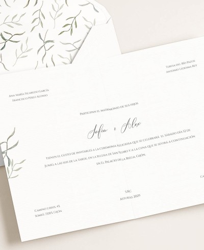 Traditionelle botanische Olivenpapeterie für Hochzeiten