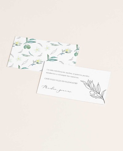 Lista nozze floreale ulivo e fiori d'arancio, cancelleria elegante