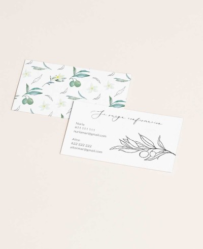 Tarjetas de confirmación para bodas olivo y azahar