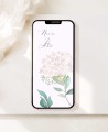 Invito a nozze digitale ortensie rosa