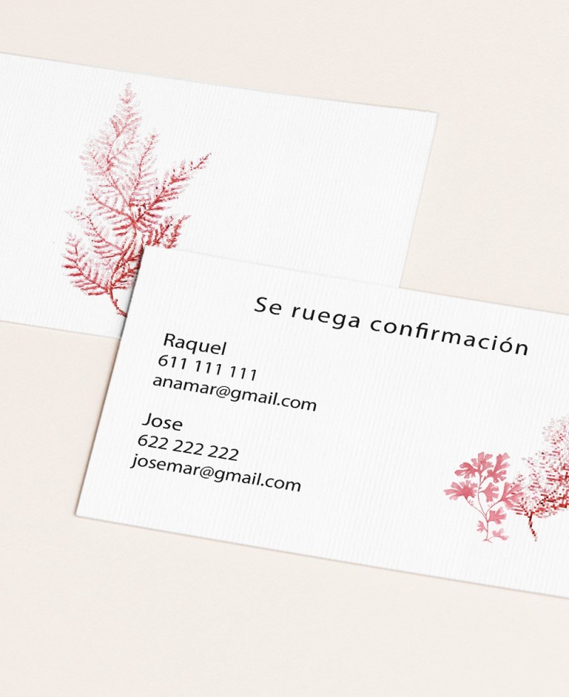 Cartolina di conferma per eleganti matrimoni sulla barriera corallina