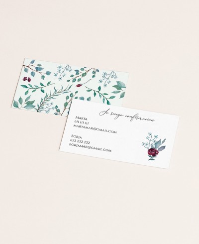 Botanical wedding RSVP card