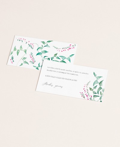 Carte de liste de mariage pour cadeaux collection botanique