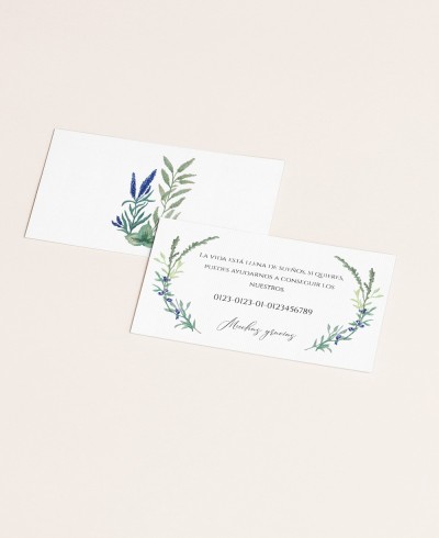 Scheda Lista Nozze per Regali Collezione Botanica