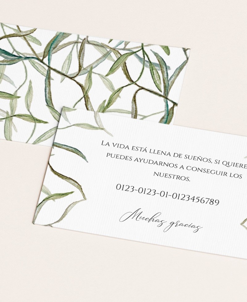 Tarjetas de listas de bodas elegantes olivo