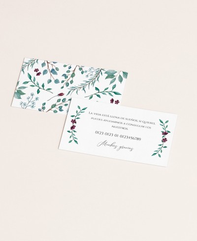 Etikett Hochzeitsliste für Geschenke botanische Sammlung