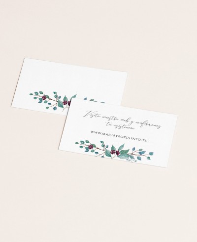 Etiqueta web de contacto para bodas colección botánica