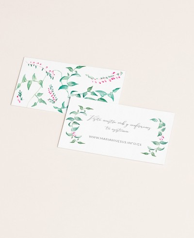 Contatto web card per matrimoni collezione botanica