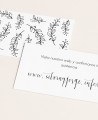Tarjetas web de contacto para boda con hojas minimalista